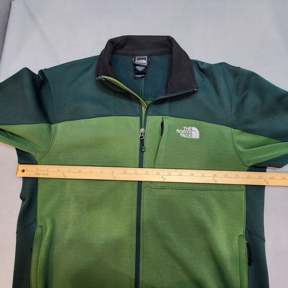 The North Face Windwall Jacket Mens L Green Zip Pockets Softshell Fleece Lined - Picture 8 of 9